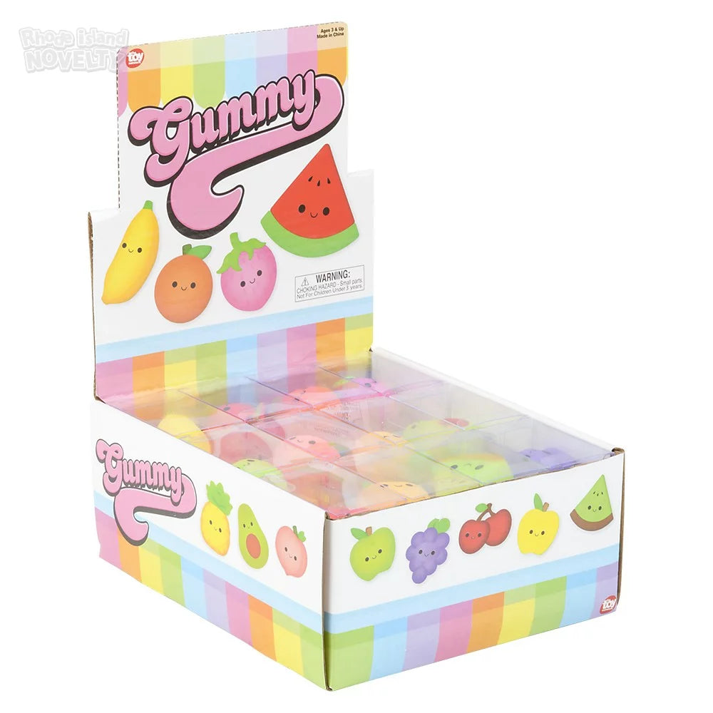 The Toy Network-1.5" Gummy Fruit Assorted Styles-PA-GUMFR-Box of 24-Legacy Toys