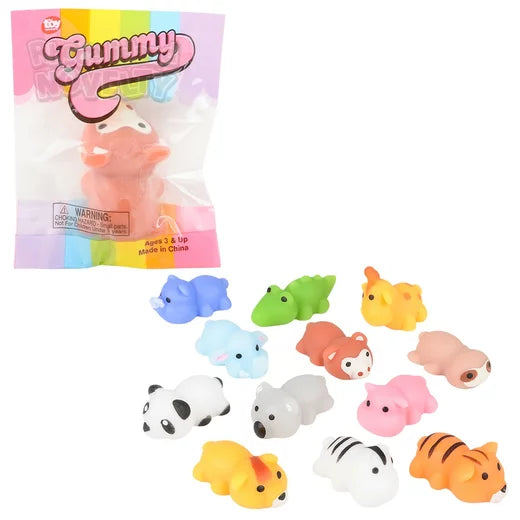 The Toy Network-1.5" Gummy Zoo Animals Assorted Styles-PA-GUMZO-Box of 24-Legacy Toys