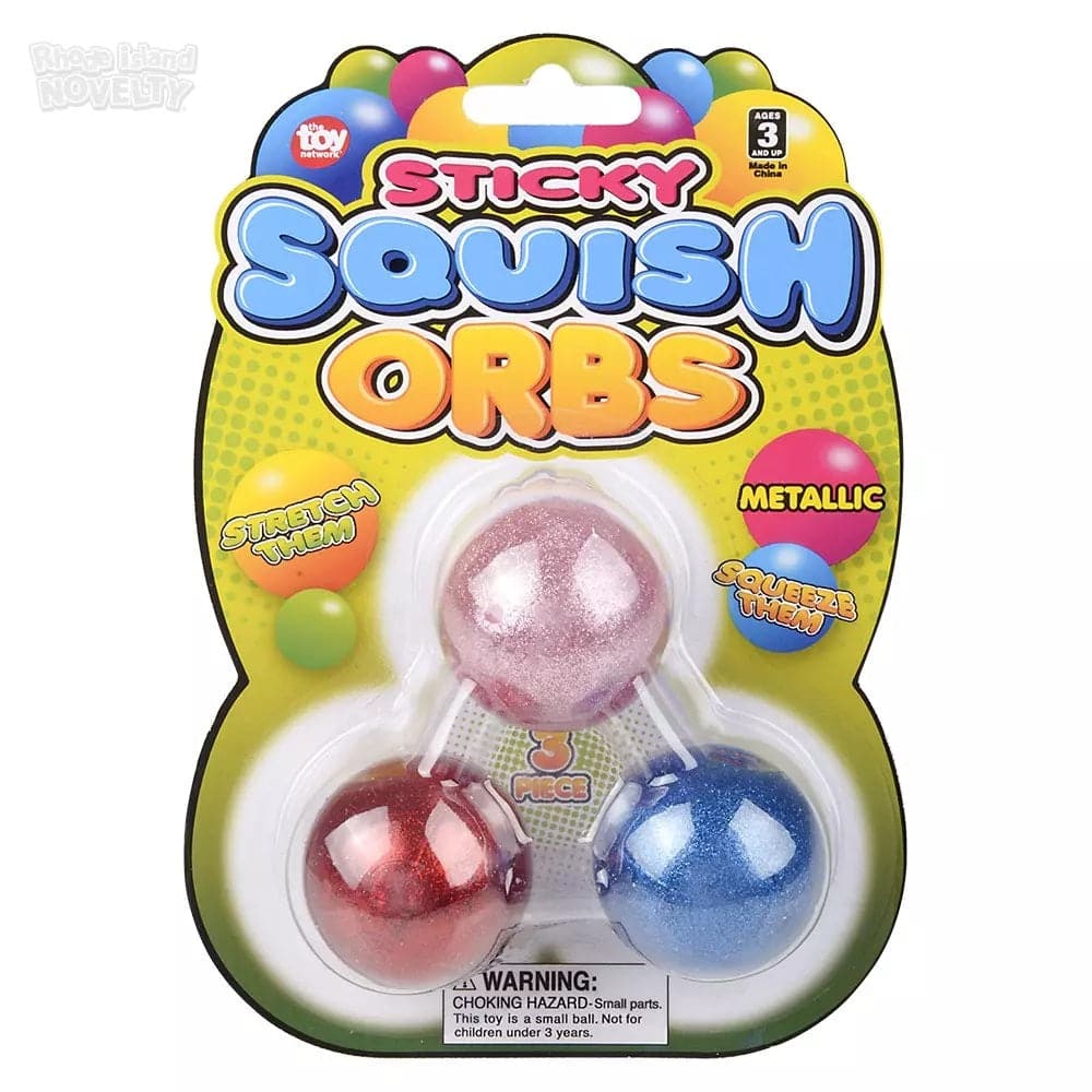 The Toy Network-1.6" Squish Sticky Metallic Orbs 3 Pack-BA-SOMET-Single-Legacy Toys