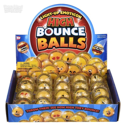 The Toy Network-1.75" Light-Up Emoticon Hi Bounce Ball--Legacy Toys