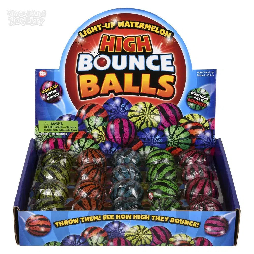 The Toy Network-1.75" Light-Up Watermelon Hi Bounce Ball-BA-FLW45-Pack of 20-Legacy Toys