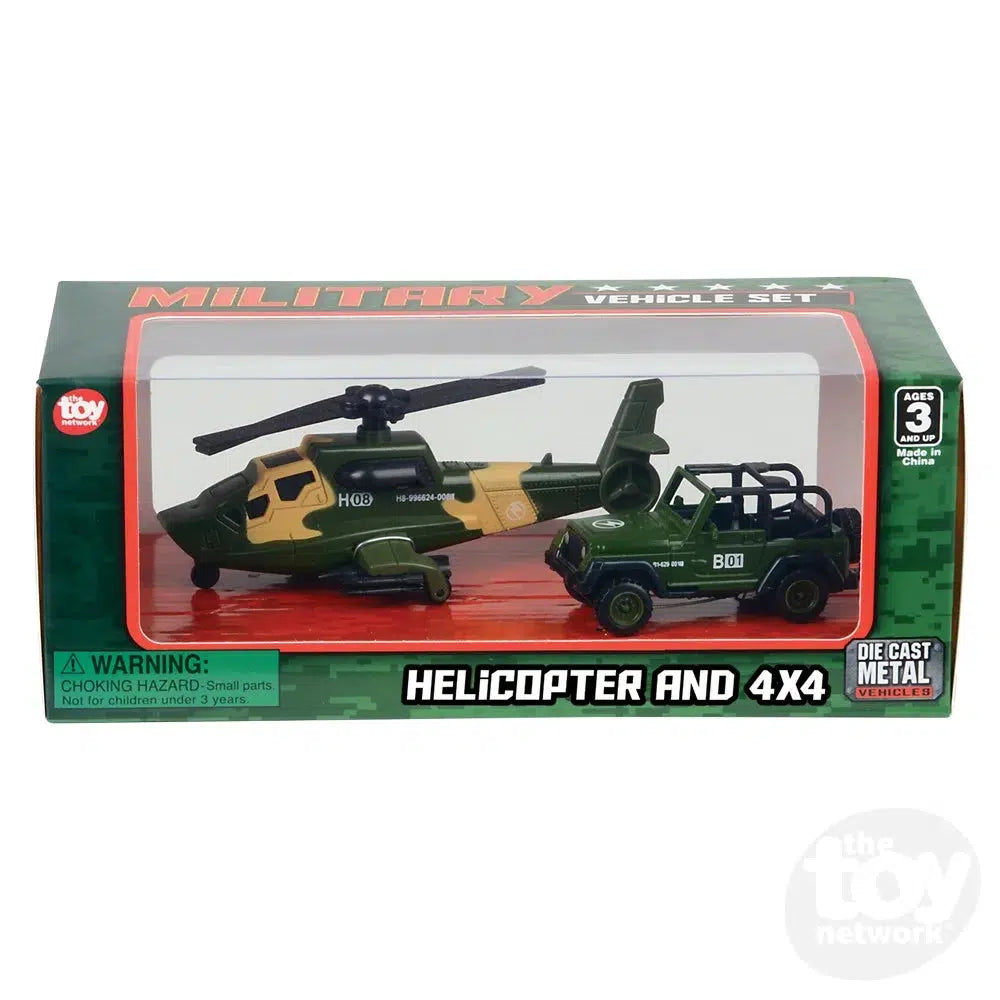 The Toy Network-2 Piece Diecast Military Set Helicopter And Jeep-VE-DCMIL-Legacy Toys