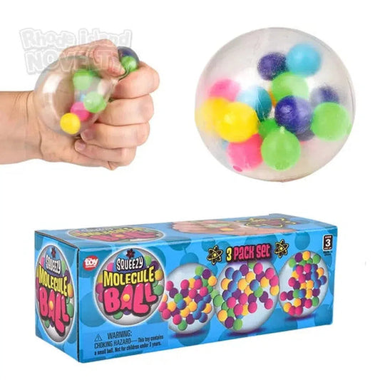 The Toy Network-2.33" Squeezy Molecule Ball 3 Piece Set-BA-SQMB2-Legacy Toys
