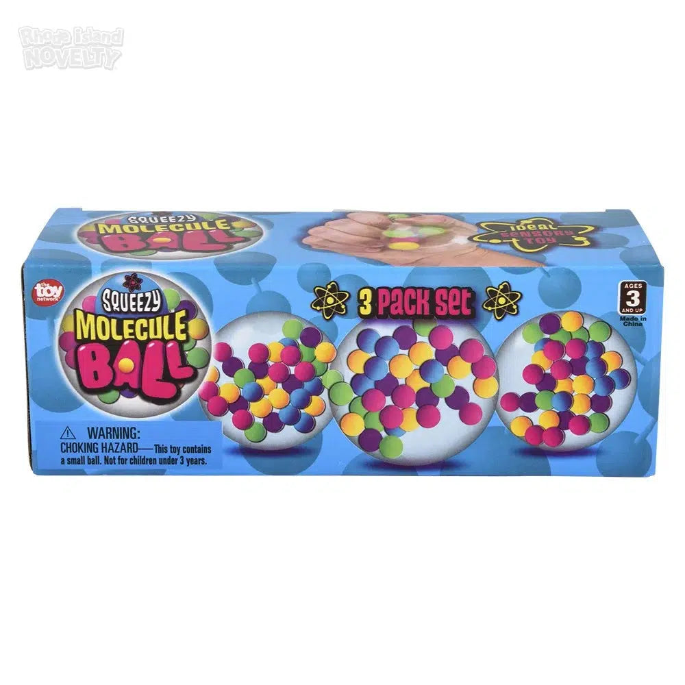 The Toy Network-2.33" Squeezy Molecule Ball 3 Piece Set-BA-SQMB2-Legacy Toys