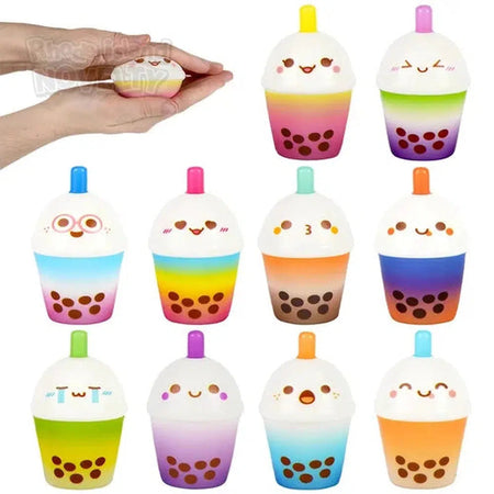 The Toy Network-4" Squish Bubble Tea Assorted Styles-CA-SQBT4-Pack of 12-Legacy Toys