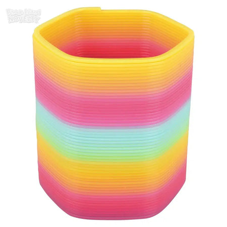 The Toy Network-5" Jumbo Hexagon Rainbow Coil Spring-CS-JUHEX-Legacy Toys