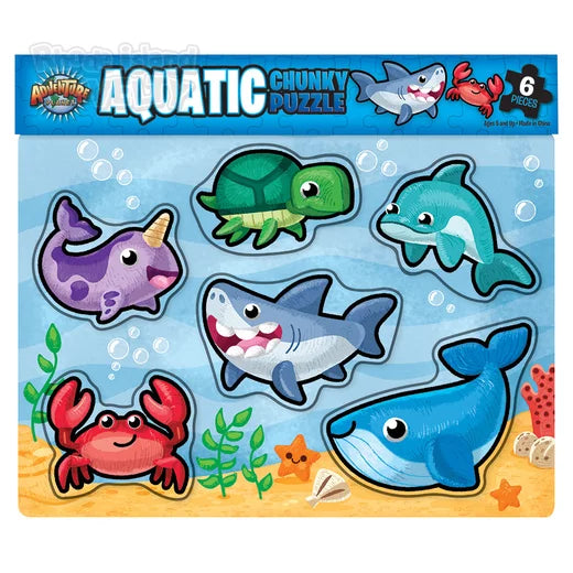 The Toy Network-6 Piece Chunky Aquatic Theme Wooden Puzzle-AG-CHAQU-Legacy Toys