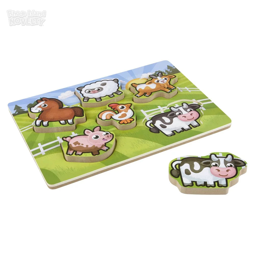 The Toy Network-6 Piece Chunky Farm Theme Wooden Puzzle-AG-CHFAR-Legacy Toys