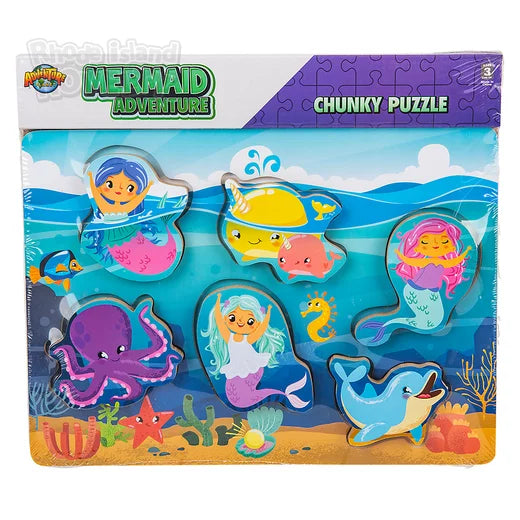 The Toy Network-6 Piece Chunky Mermaid Wooden Puzzle-AG-CHMER-Legacy Toys