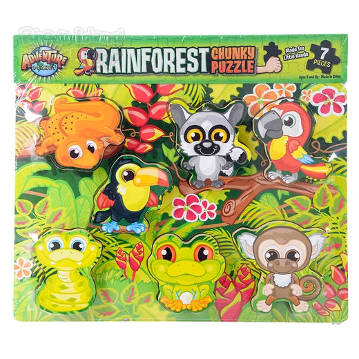 The Toy Network-7 Piece Chunky Rainforest Wooden Puzzle-AG-CHURF-Legacy Toys