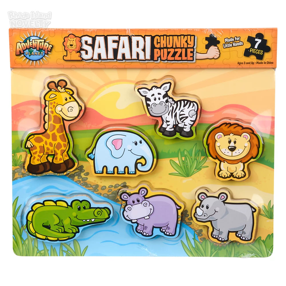 The Toy Network-7 Piece Chunky Safari Toon Wooden Puzzle-AG-CHUSF-Legacy Toys