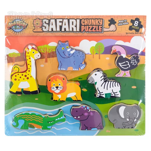 The Toy Network-8 Piece Chunky Safari Theme Wooden Puzzle-AG-CHUSA-Legacy Toys