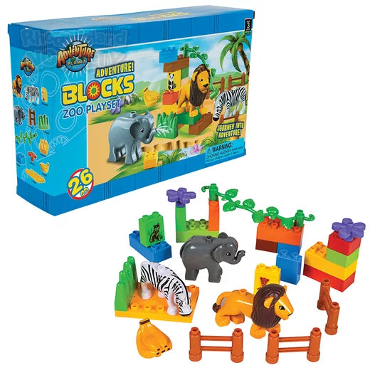 The Toy Network-Blocks 26 Piece Zoo Block Set-AM-BBZME-Legacy Toys