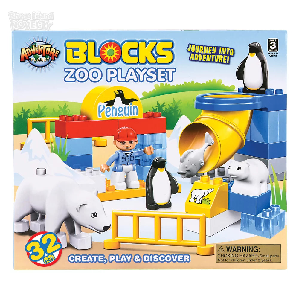 The Toy Network-Blocks 32 Piece Zoo Block Set-AM-BBARC-Legacy Toys