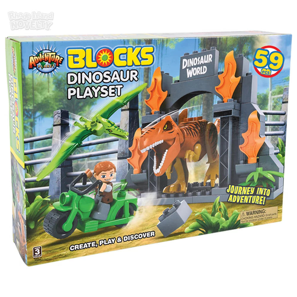 The Toy Network-Blocks 59 Piece Dinosaur Block Set XL-AM-BBDXL-Legacy Toys