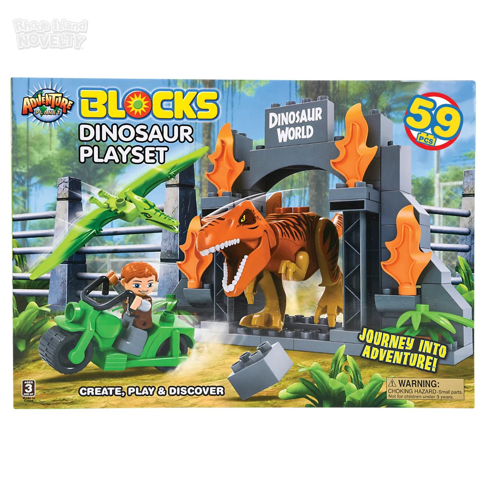 The Toy Network-Blocks 59 Piece Dinosaur Block Set XL-AM-BBDXL-Legacy Toys