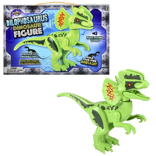 The Toy Network-Blocks Dilophosaurus Roaring Dinosaur Building Block Figure with Sound-AM-BDDIL-Legacy Toys