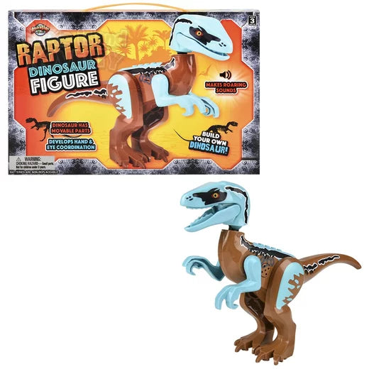 The Toy Network-Blocks Velociraptor Roaring Dinosaur Building Block Figure with Sound-AM-BDVEL-Legacy Toys
