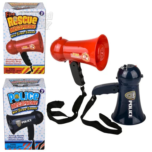 The Toy Network-Police And Fire Megaphone Assorted Styles--Legacy Toys