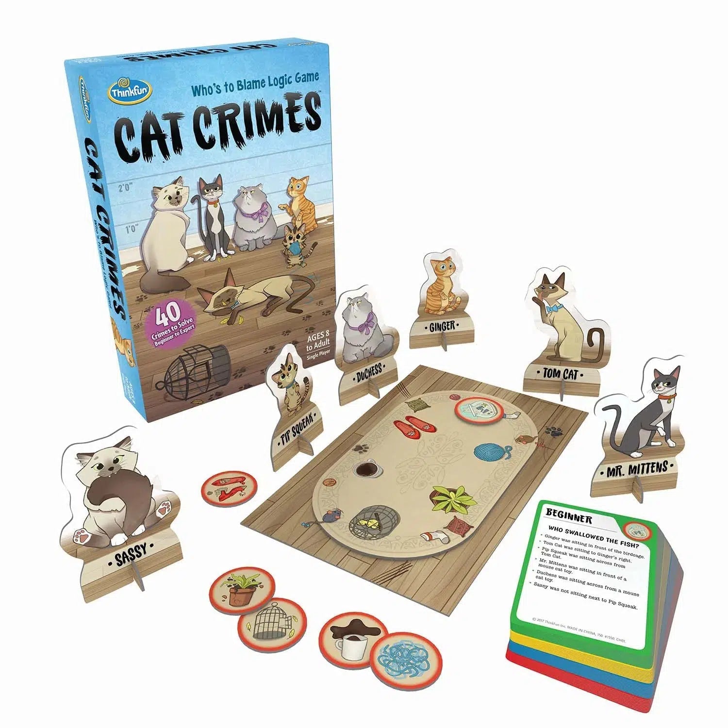 Think Fun-Cat Crimes: Who's to Blame Logic Game-44001550-Legacy Toys