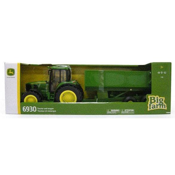 TOMY-Big Farm 1:16 John Deere 6930 with Dump Wagon-46077-Legacy Toys