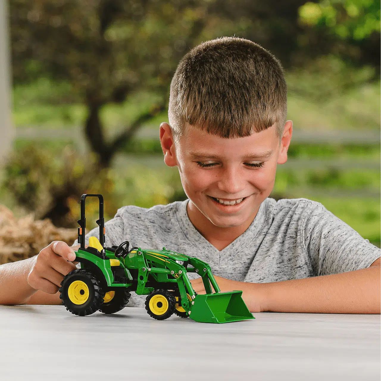 TOMY-John Deere 2038R With Loader-45676-Legacy Toys