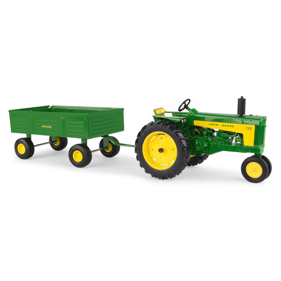 TOMY-John Deere 730 with Barge Wagon 1:16 Scale-45686-Legacy Toys