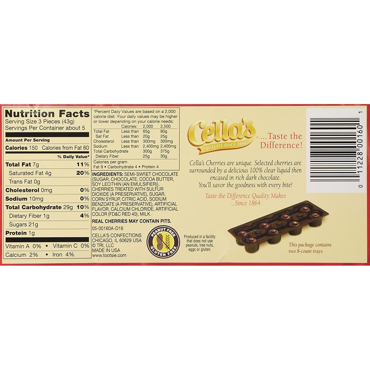 Tootsie-Cella's Milk Chocolate Covered Cherries 8 oz. Box--Legacy Toys