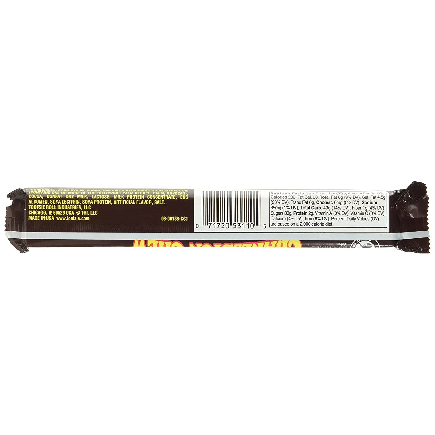 Tootsie-Charleston Chew Chocolate Flavor 1.88 oz. Bar--Legacy Toys