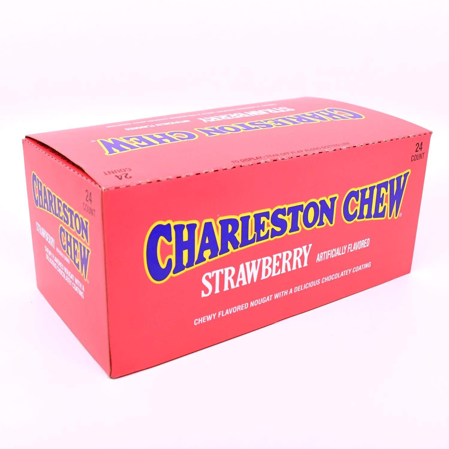 Tootsie-Charleston Chew Strawberry 1.88 oz. Bar-53120-Box of 24-Legacy Toys