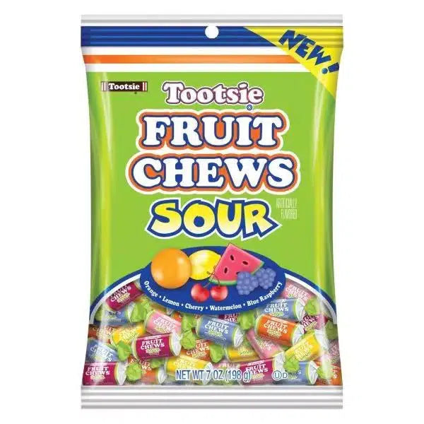 Tootsie-Tootsie Sour Fruit Chews 7 oz. Peg Bag-7600-Single-Legacy Toys