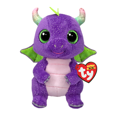 TY-Bean Boo's - Daphne the Purple Dragon - 6" Small-37362-Legacy Toys