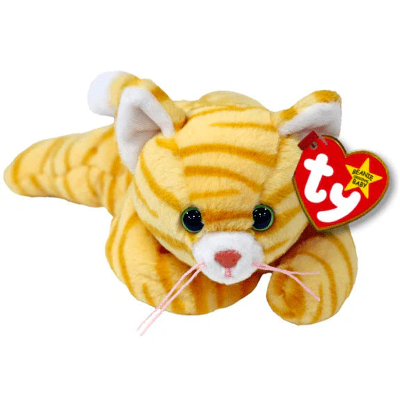 TY-Beanie Baby - Amber II - Gold Tabby Cat-41321-Legacy Toys