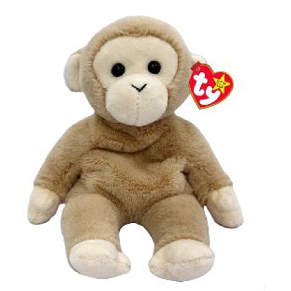 TY-Beanie Baby - Bongo II - Brown Monkey-41306-Legacy Toys