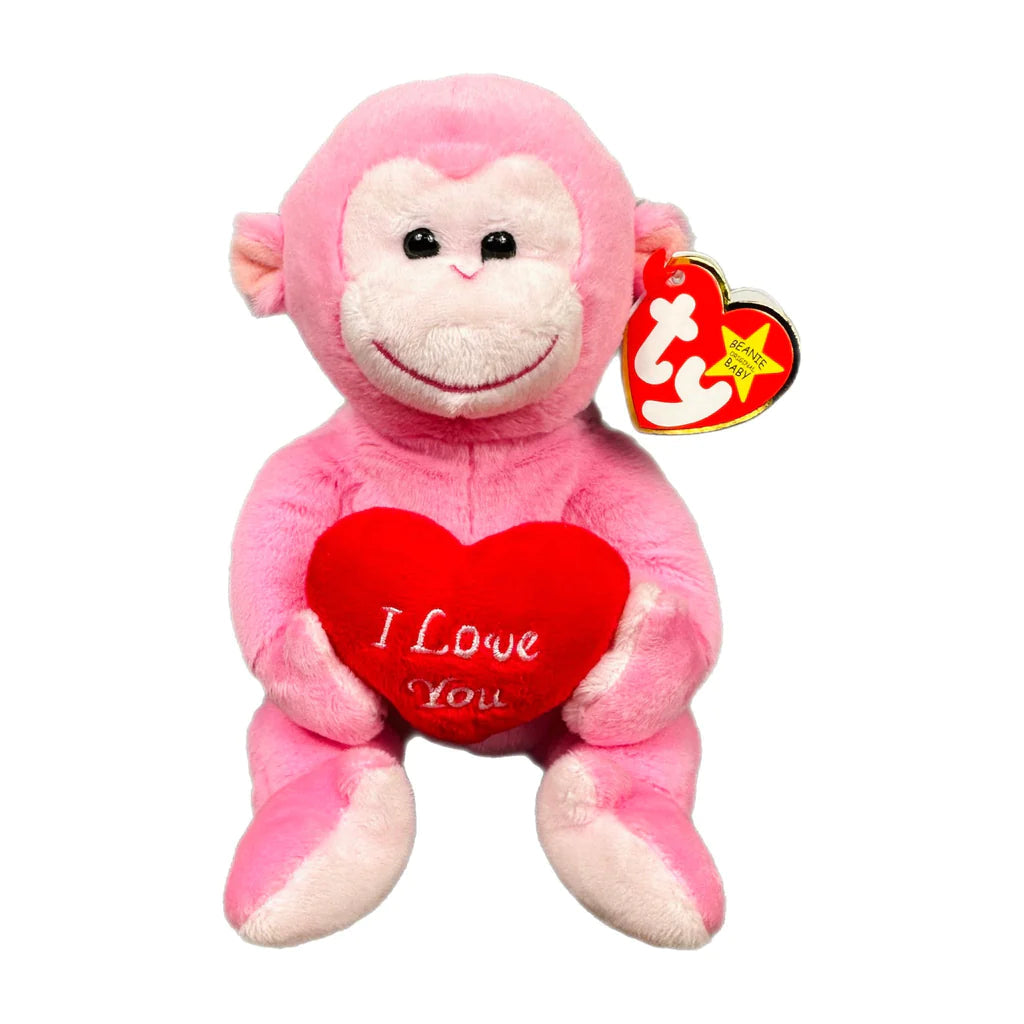 TY-Beanie Baby - Cherub II - Pink Monkey-41328-Legacy Toys