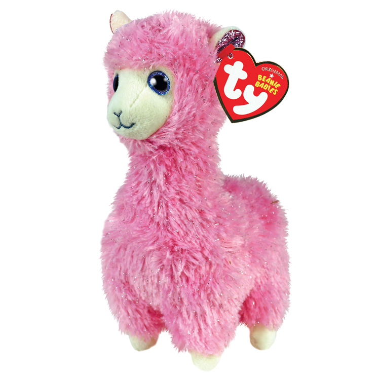 TY-Beanie Baby - Lana Pink Llama - 8" Small-36282-Legacy Toys