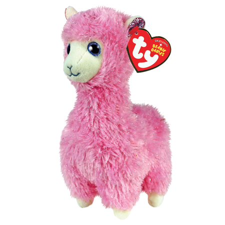 TY-Beanie Baby - Lana Pink Llama - 8" Small-36282-Legacy Toys