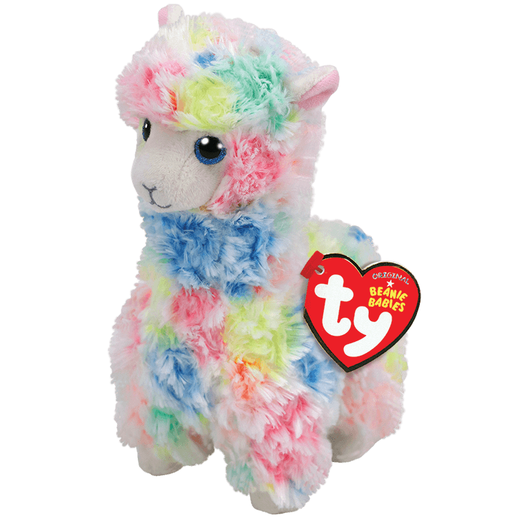 TY-Beanie Baby - Lola Multicolor Llama - 8" Small-41217-Legacy Toys