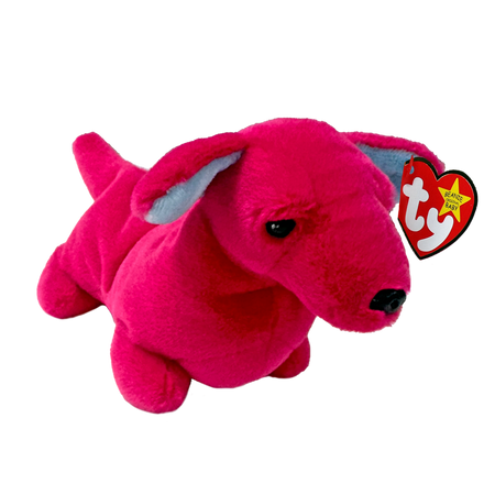 TY-Beanie Baby - Stretch II - Pink Dachshund-41341-Legacy Toys