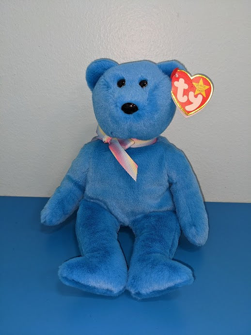 TY-Beanie Baby - Teddy II - Blue Bear-41317-Legacy Toys