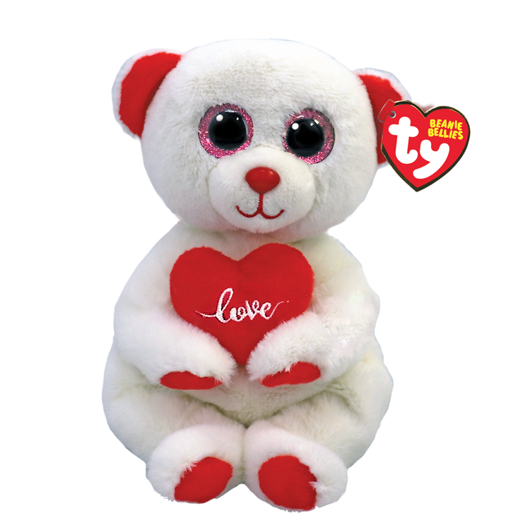 TY-Beanie Bellie - Desi Polar Bear with Heart - 8