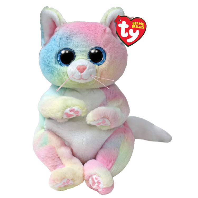 TY-Beanie Bellie - Jenni the Rainbow Cat-41291-Legacy Toys