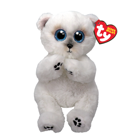 TY-Beanie Bellie - Wuzzy the White Bear - 8" Small-41500-Legacy Toys