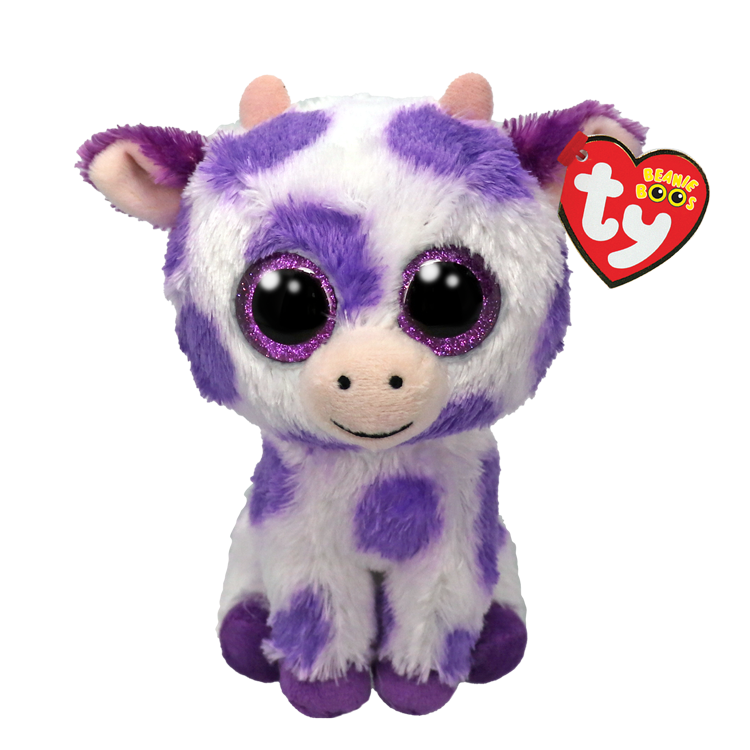 TY-Beanie Boo - Ethel Purple Spotted Cow - 6