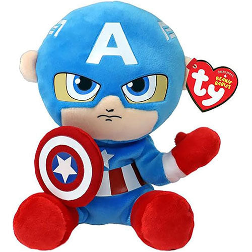 TY-Beanie Boo's - Captain America - Soft Small-44002-Legacy Toys