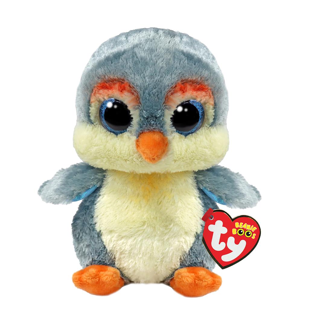 TY-Beanie Boo's - Fisher the Gray Penguin - Small 6"-37322-Legacy Toys