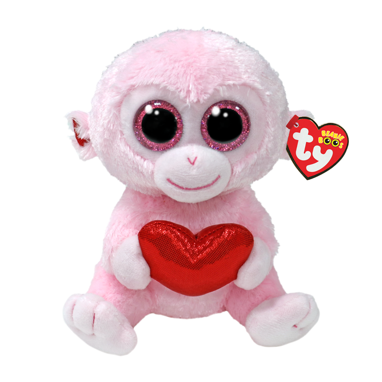 TY-Beanie Boo's - Gigi Monkey with Heart - 6