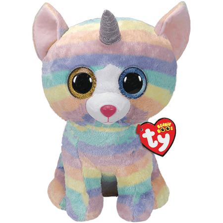 TY-Beanie Boo's - Heather the Cat-36753-Large 16"-Legacy Toys