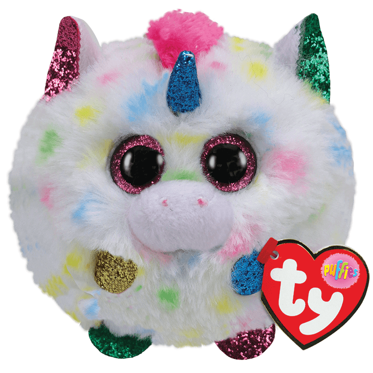 TY-Beanie Puffies 4" Ball-42512-Harmonie - Unicorn-Legacy Toys