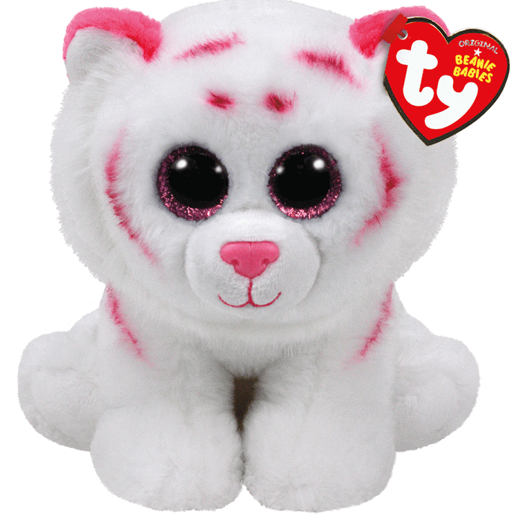 TY-Ty Classic Plush - Tabor - Pink and White Tiger - Medium 13